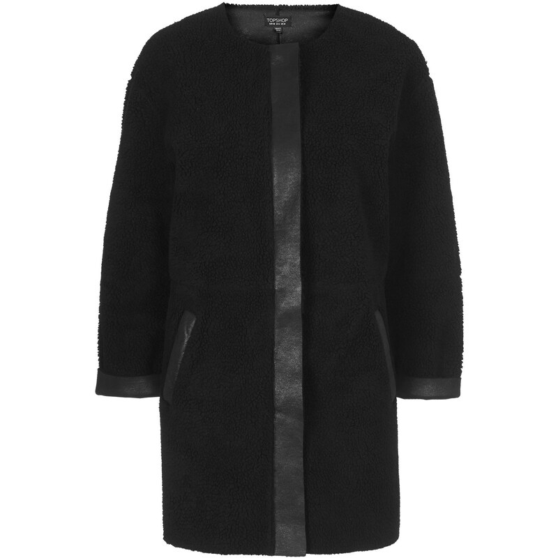 Topshop Faux Shearling Ovoid Jacket