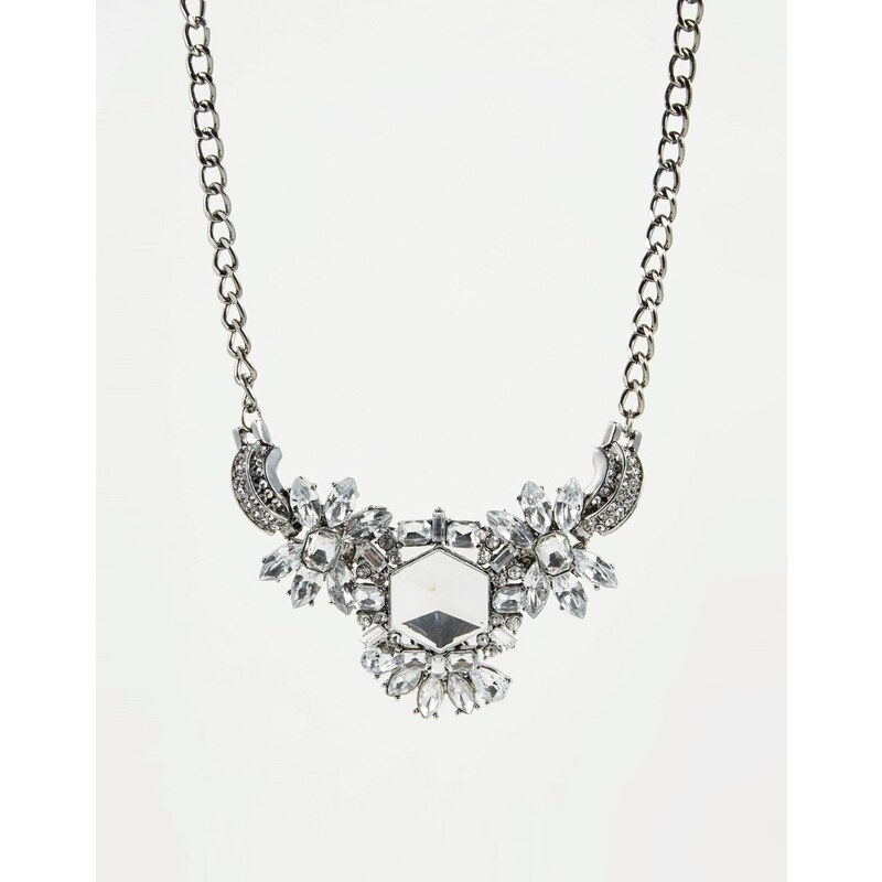 Girls On Film Statement Collar Necklace - Clear