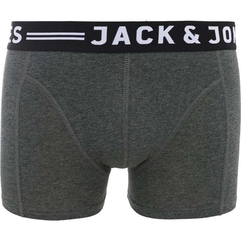 JACK & JONES Boxerky 'Sense' tmavě šedá / černá / bílá