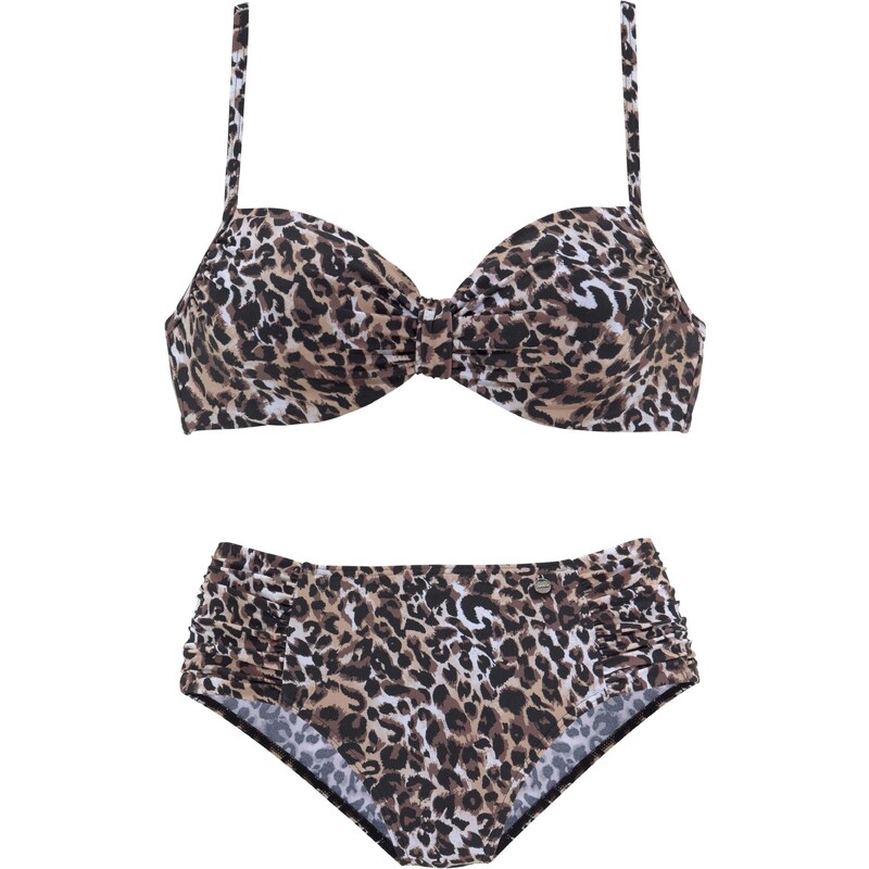 LASCANA Bikiny světlemodrá / hnědá / cappuccino / černá