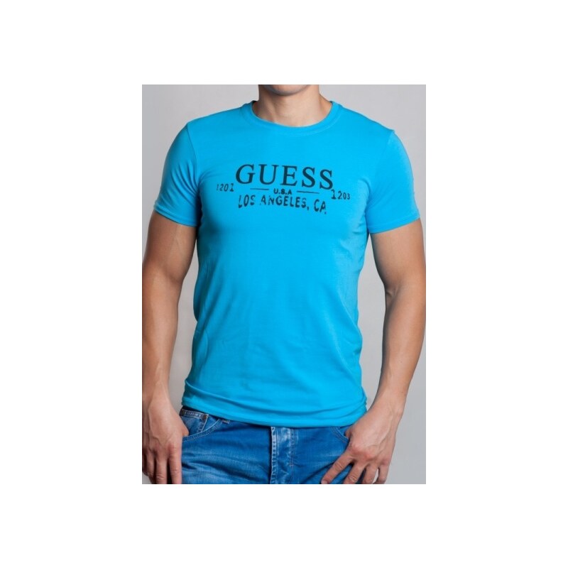 Pánské tričko Guess UCPM29 modrá - světle Světle modrá
