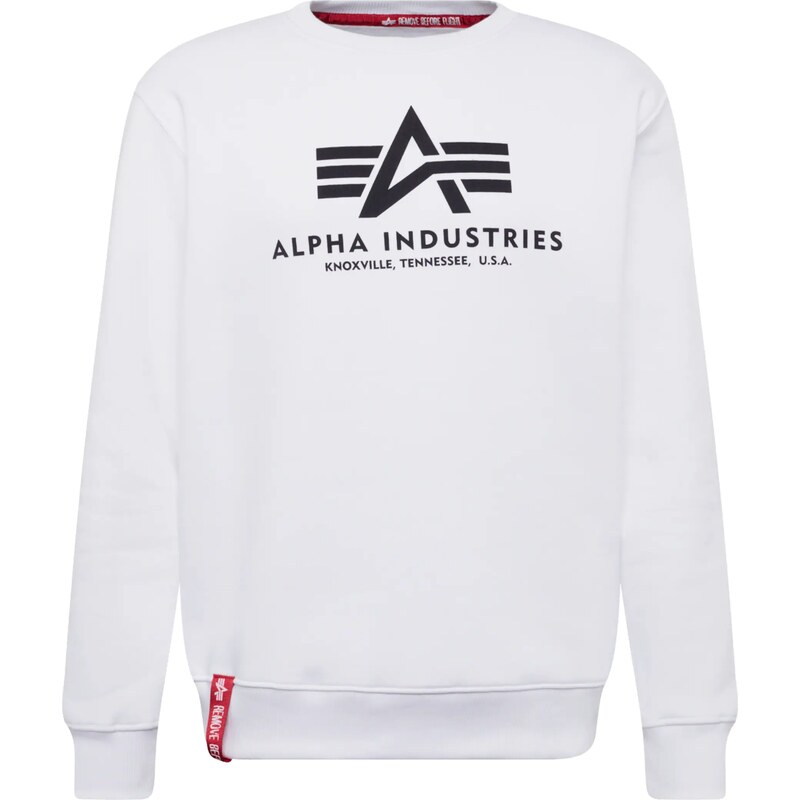 ALPHA INDUSTRIES Mikina červená / černá / bílá