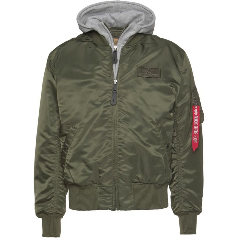 ALPHA INDUSTRIES Přechodná bunda MA-1 šedý melír / olivová