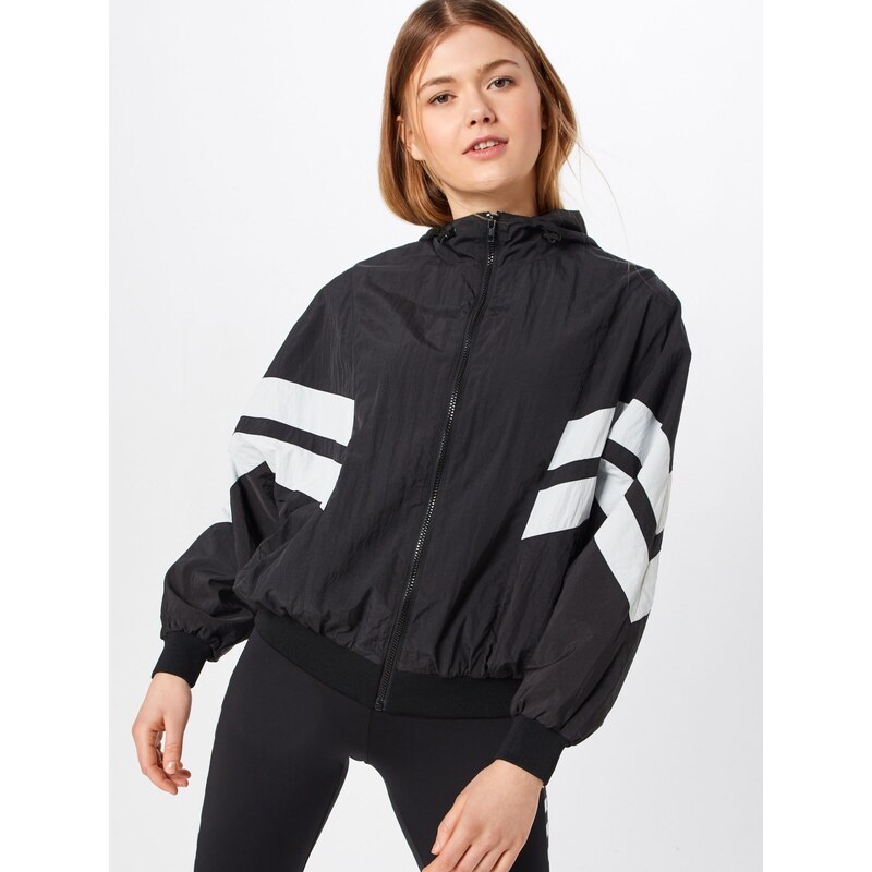 Urban Classics Přechodná bunda 'Crinkle Batwing' černá / bílá