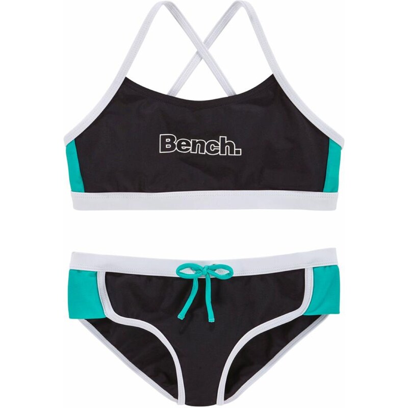BENCH Bikiny tyrkysová / černá / bílá