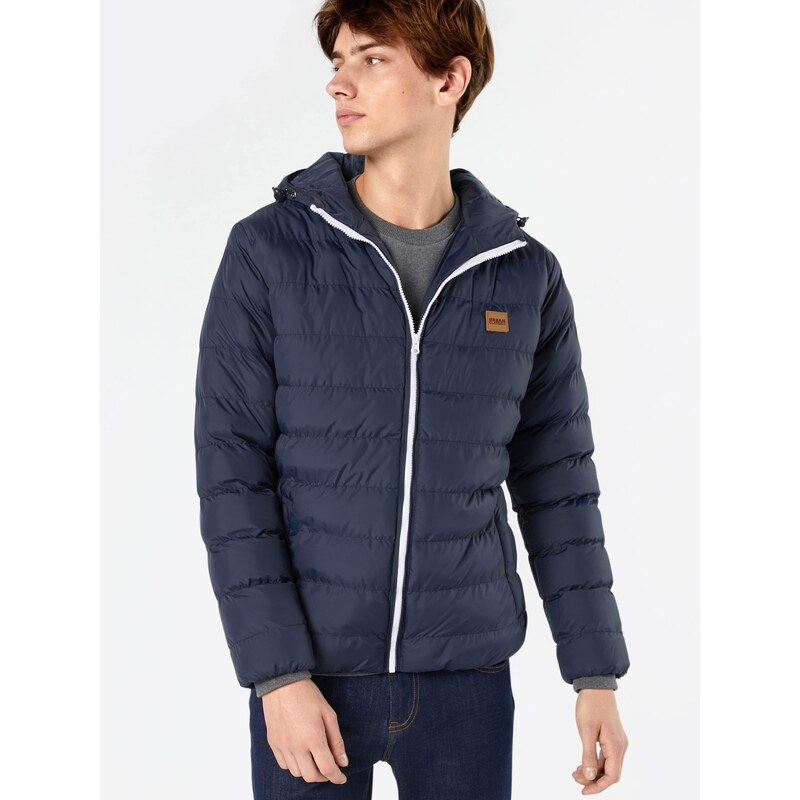 Urban Classics Zimní bunda 'BASIC BUBBLE' námořnická modř / bílá