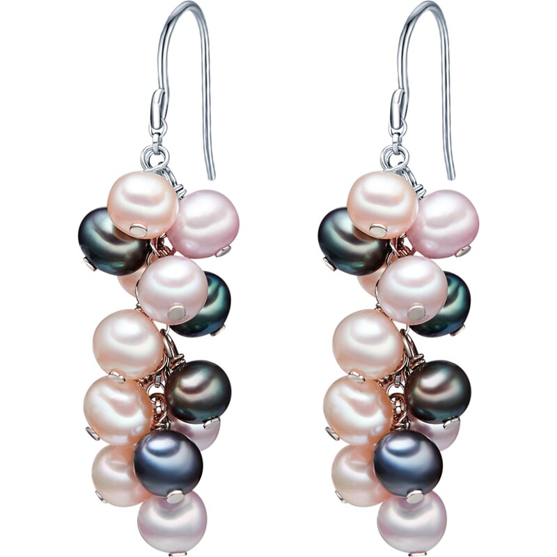 Valero Pearls Náušnice modrá / cappuccino / růžová / stříbrná