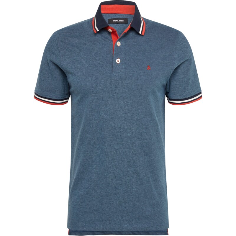 JACK & JONES Tričko 'JJEPaulos' noční modrá / modrý melír / jasně červená / bílá