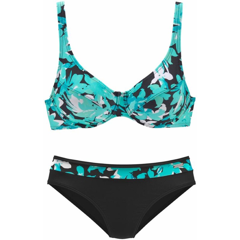 PETITE FLEUR Bikiny tyrkysová / černá / bílá