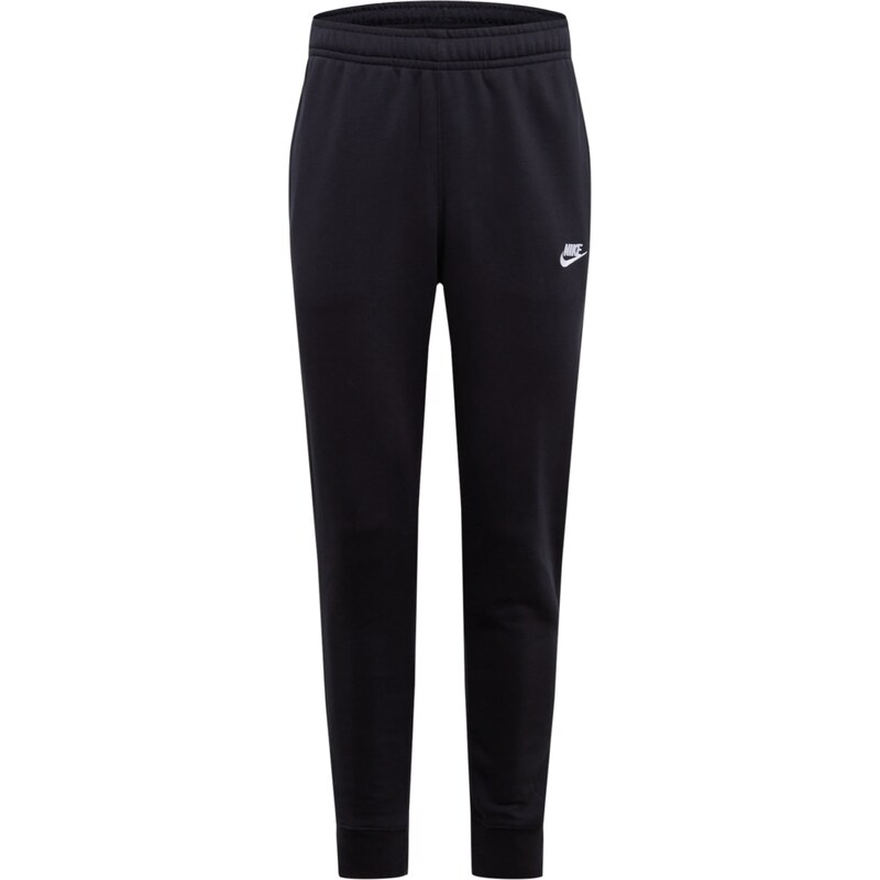 Nike Sportswear Kalhoty 'Club Fleece' černá / bílá