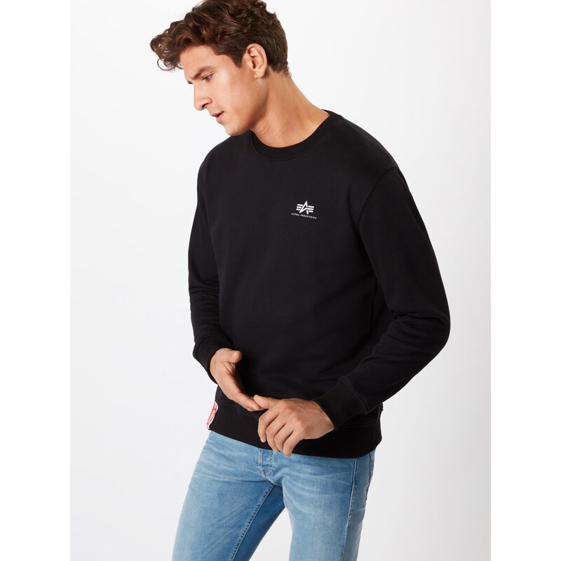 ALPHA INDUSTRIES Mikina černá / bílá