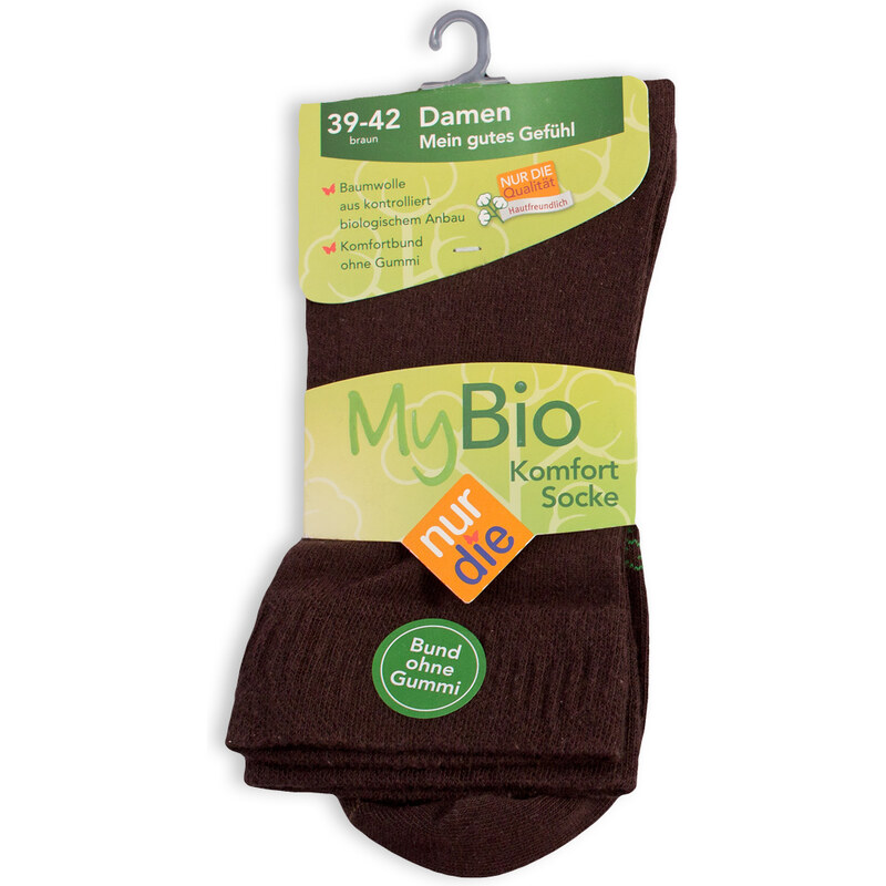 Dámské ponožky z bio bavlny NUR DIE hnědé