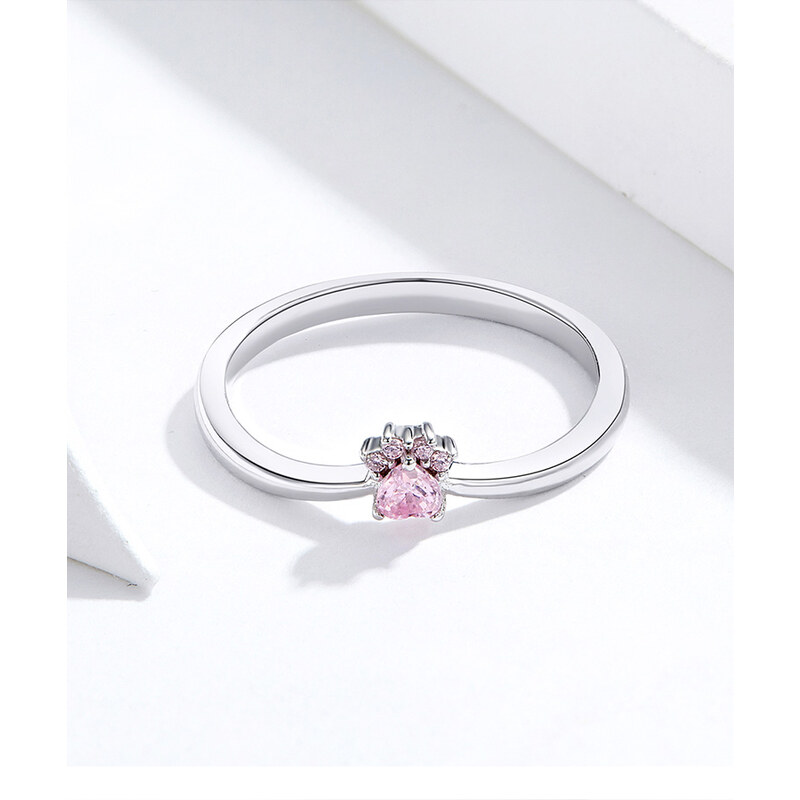 Royal Fashion prsten Milovaná růžová packa tlapka SCR628