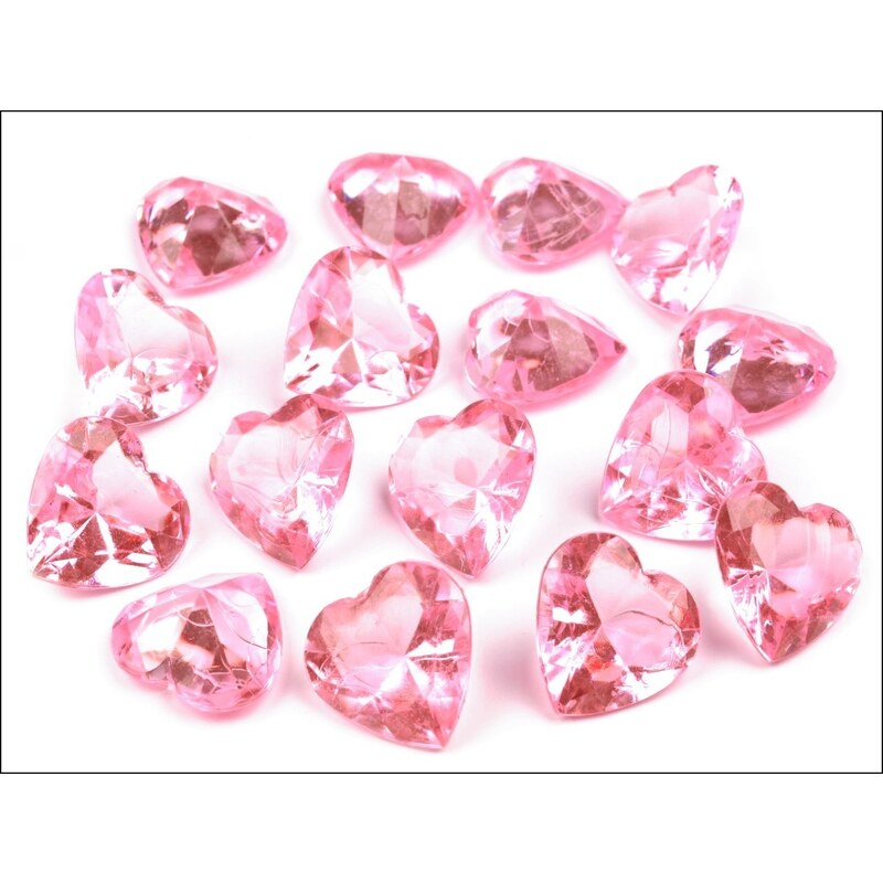 Broušené kamínky růžové srdce