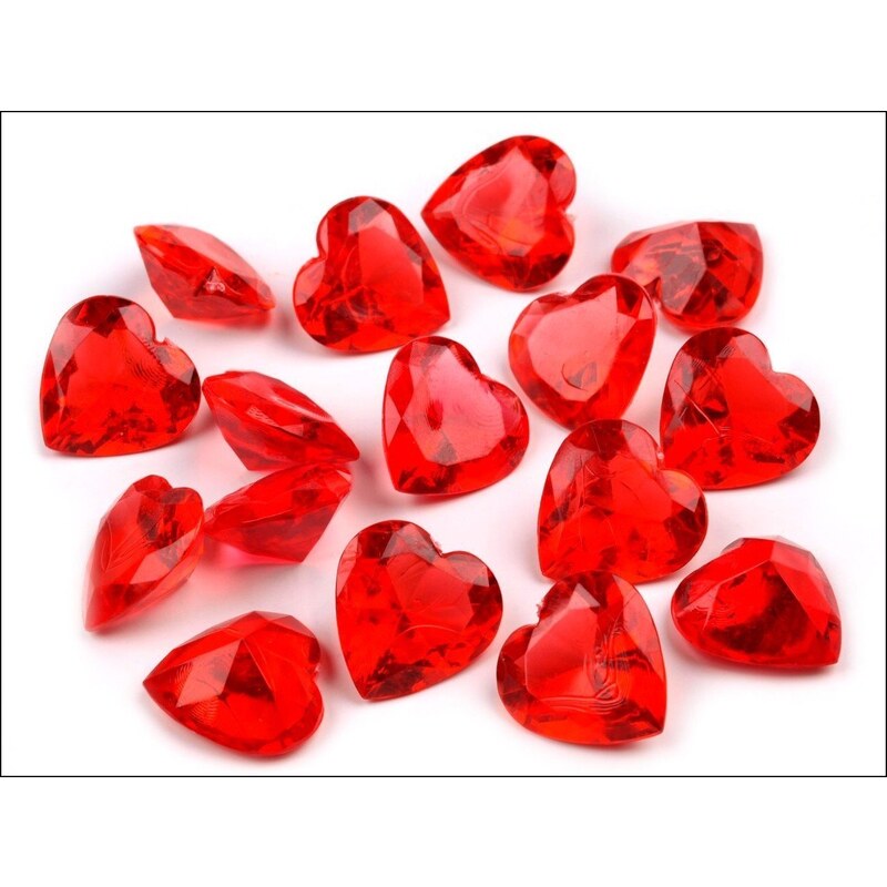 Broušené kamínky červené srdce