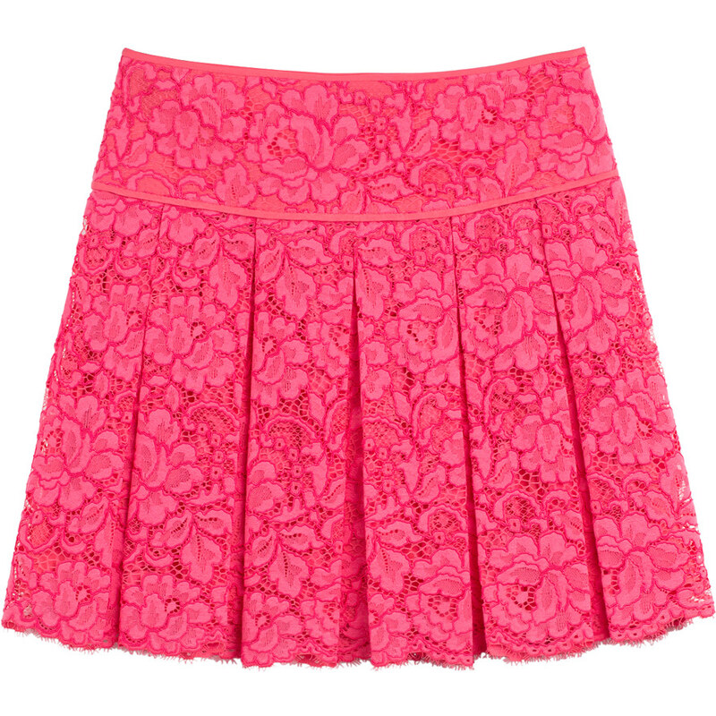 DKNY Pleated Lace Skirt