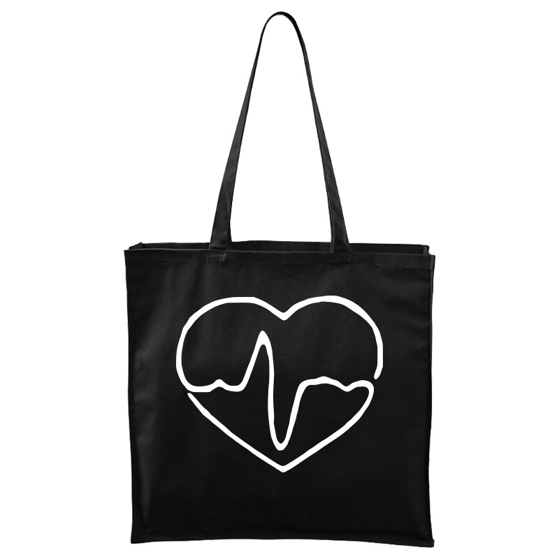 Roni Syvin + Adler/Malfini Ručně malovaná větší plátěná taška - Doktorské srdce