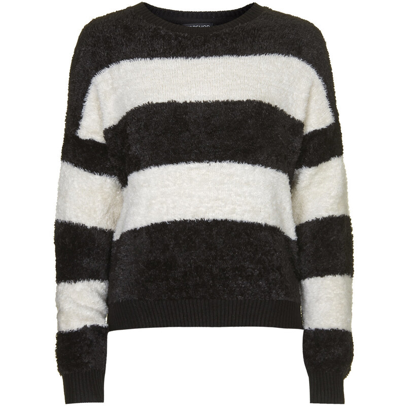Topshop Striped Fluffy Sweater