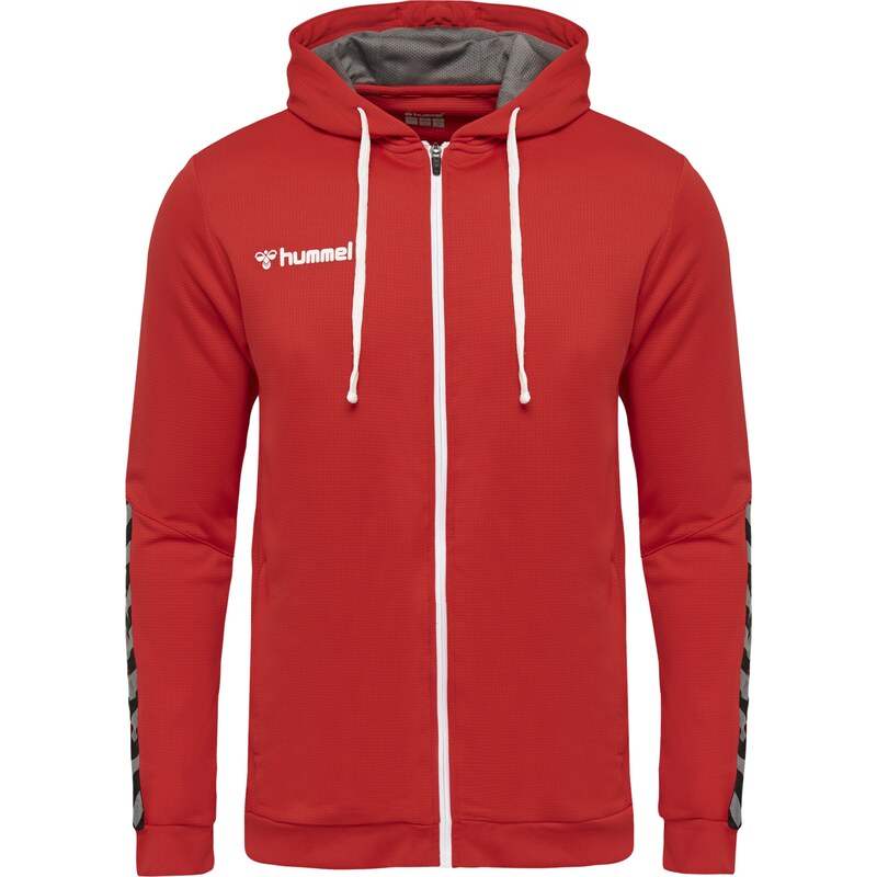 Hummel Sportovní mikina Authentic stříbrně šedá / ohnivá červená