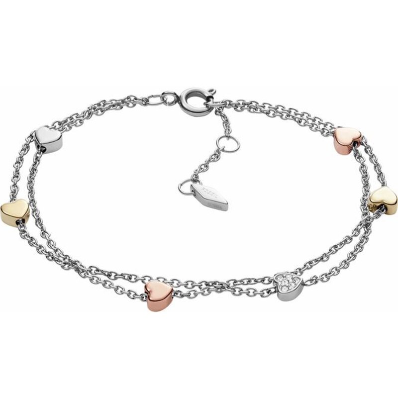 FOSSIL Náramek Herzen JF02854998 zlatá / růžově zlatá / stříbrná
