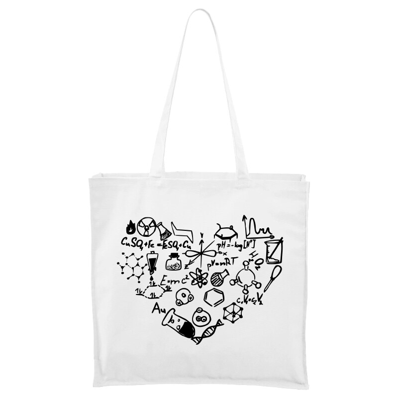 Roni Syvin + Adler/Malfini Ručně malovaná větší plátěná taška - Chemikovo srdce