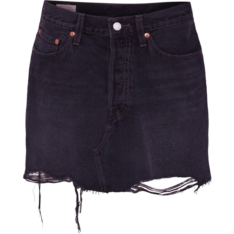 LEVIS  Sukně Deconstructed Skirt černá džínovina