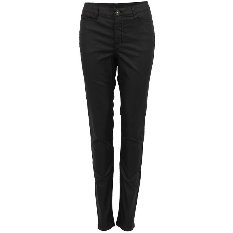 Černé kalhoty s koženkovým efektem Vero Moda Wonder