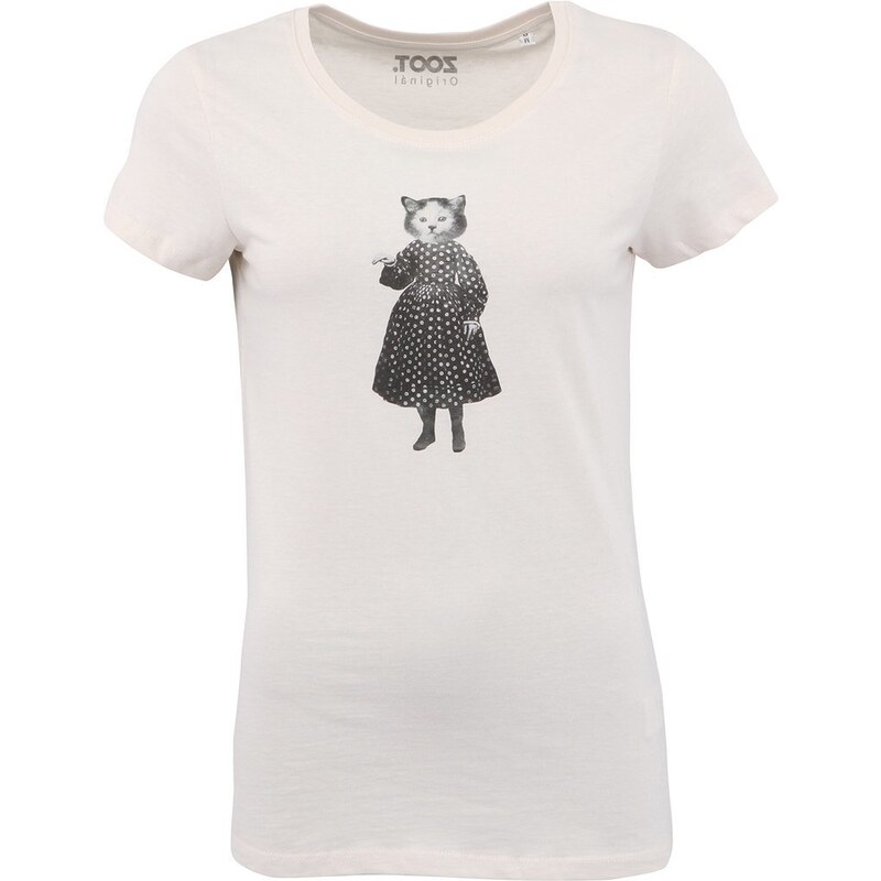 Krémové dámské triko ZOOT Originál Kočička