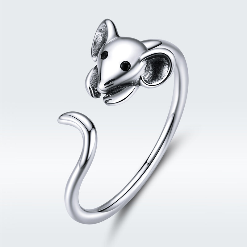 Royal Fashion nastavitelný prsten Roztomilá myška SCR632