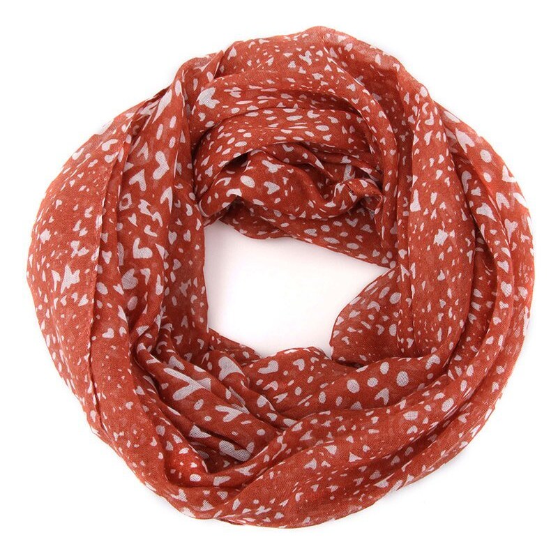 Červeno-krémový strakatý šátek Vero Moda Henny