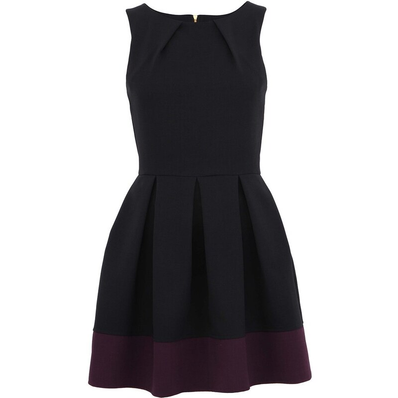 Černé šaty s fialovým pruhem Closet