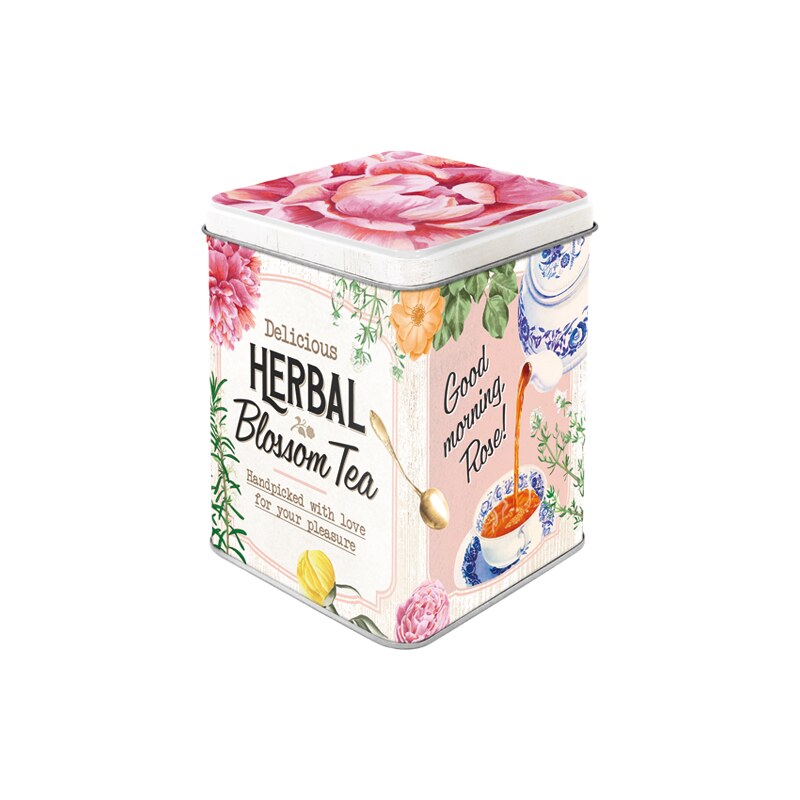 NOSTALGIC-ART Retro dóza na čaj plechová Herbal Blossom Tea 100 g