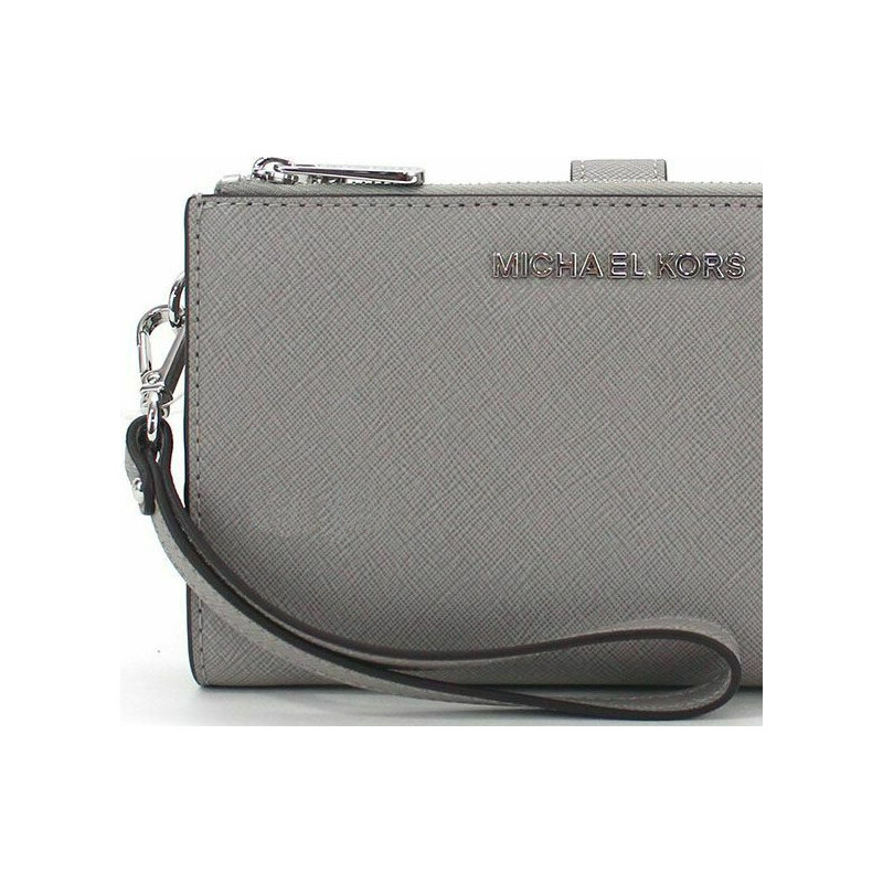 Michael Kors Jet Set Travel Double Zip Wristlet Pearl Grey