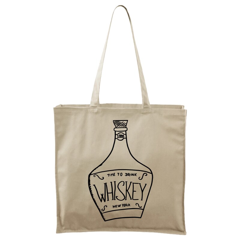 Roni Syvin + Adler/Malfini Ručně malovaná větší plátěná taška - Whiskey