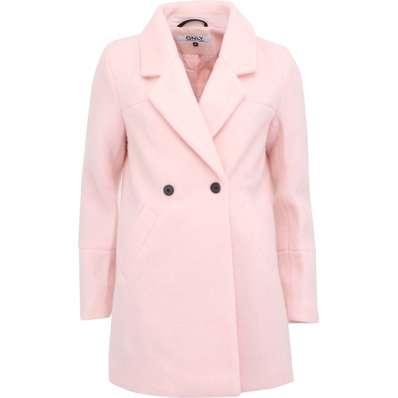 Pastelově růžový kabát ONLY Katu