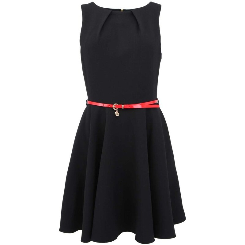 Černé šaty s červeným páskem Closet