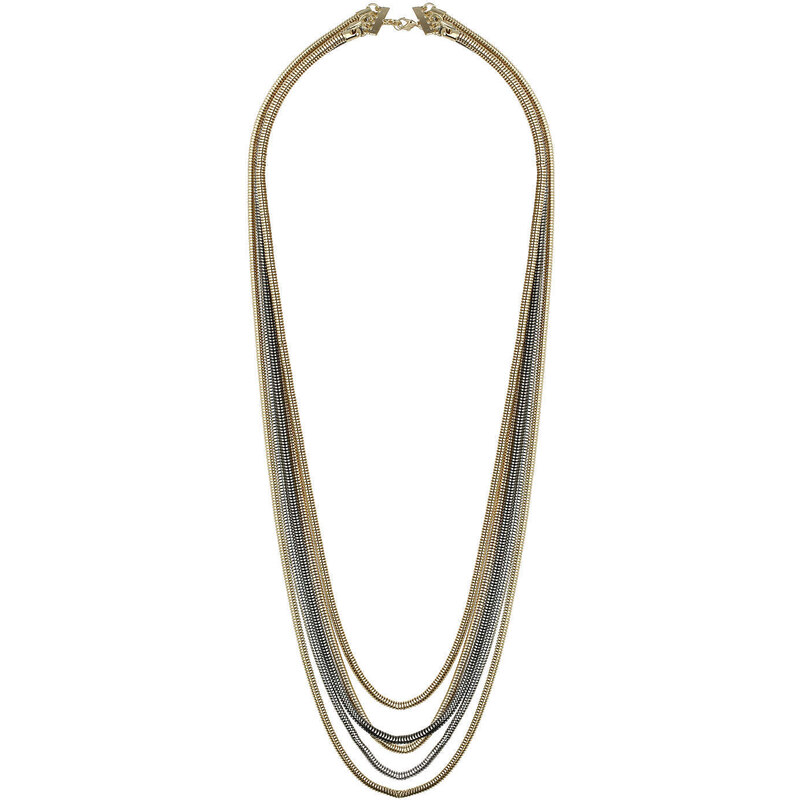 Topshop Multi-Row Snake Chain Necklace