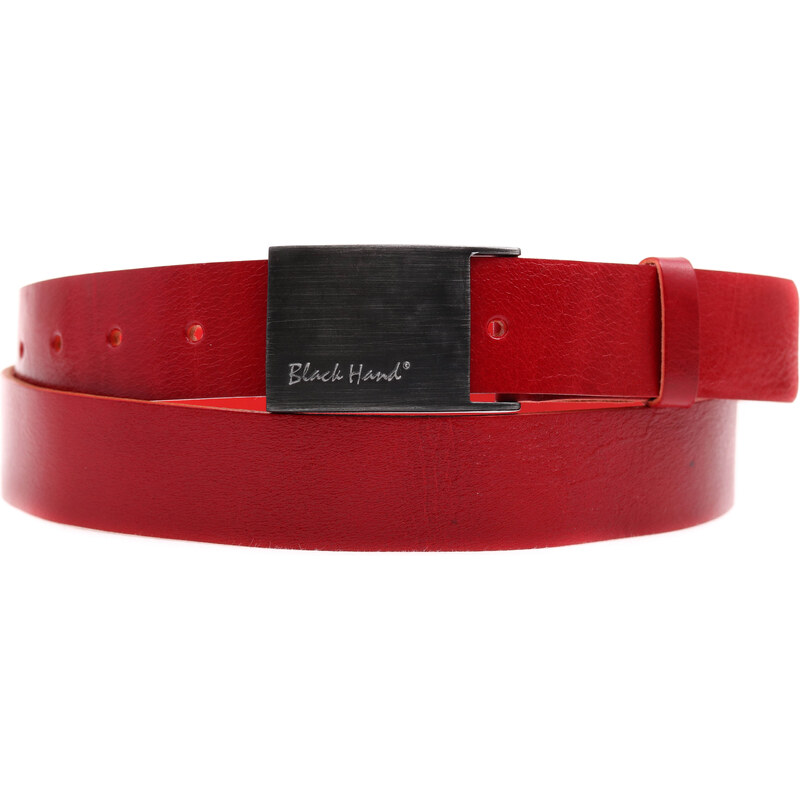 Dámský kožený opasek Black Hand 065-50 červený 49446662
