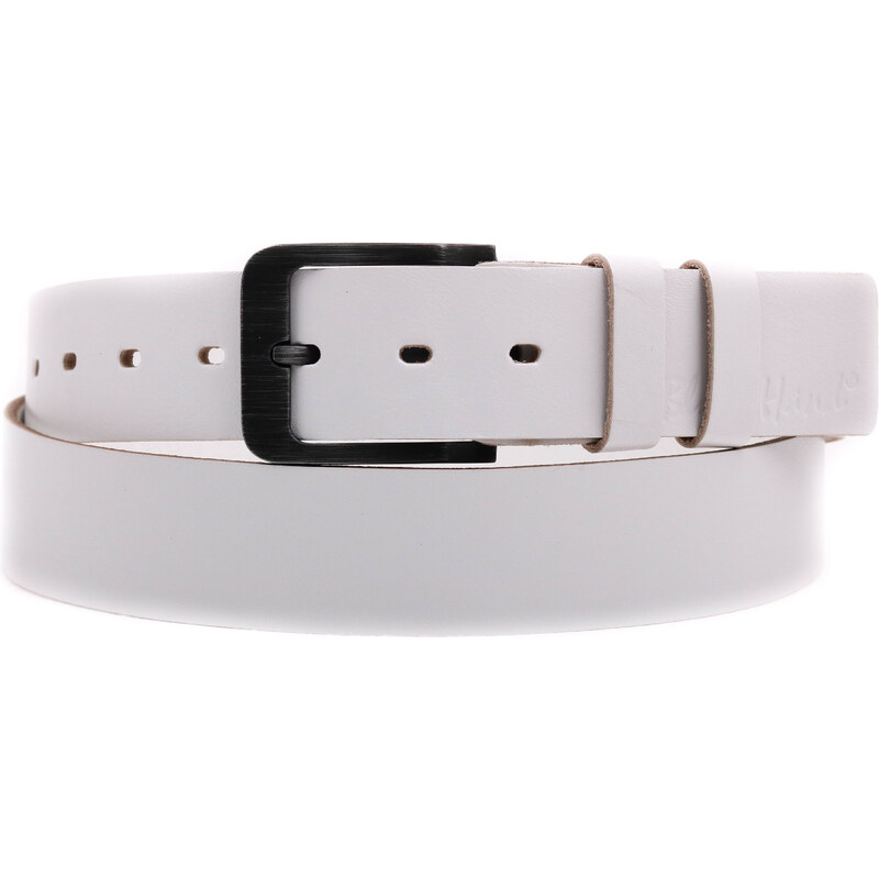 Dámský kožený opasek Black Hand 106-00 bílý 49446665