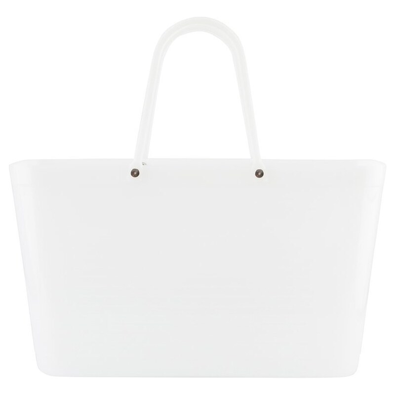 Mléčně bílá plastová taška Hinza