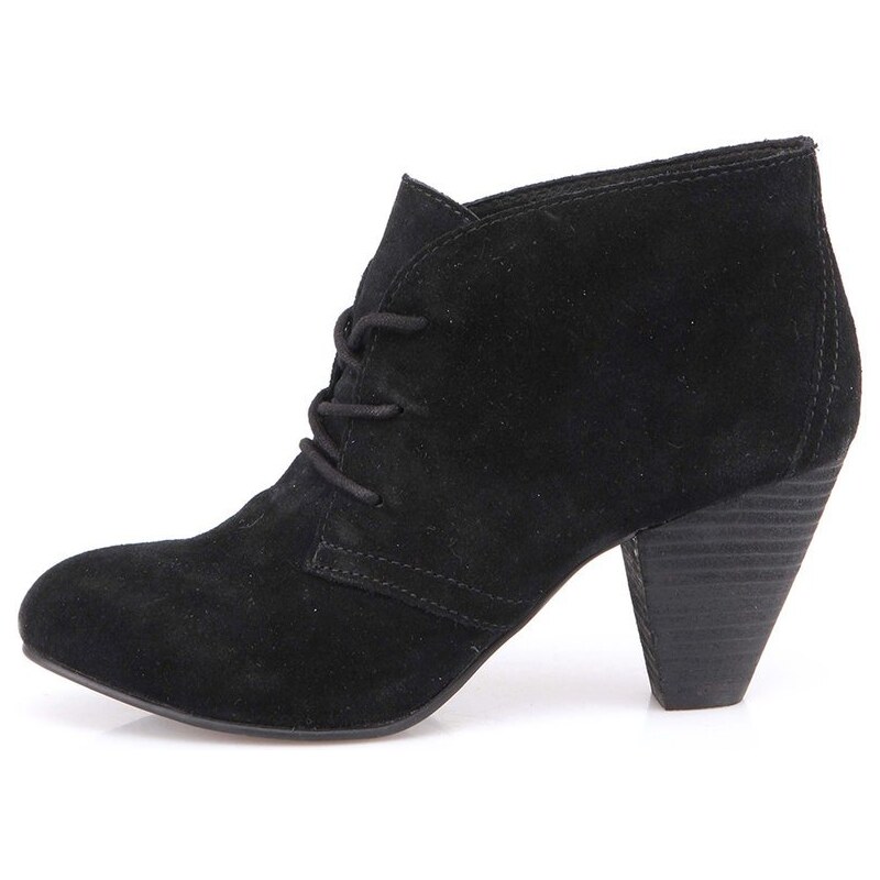 Černé dámské kožené boty na podpatku ALDO Ceilla