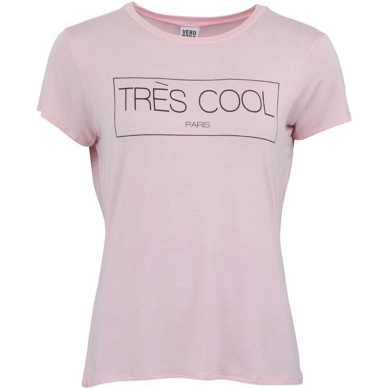 Růžové triko s nápisem Vero Moda La Vie