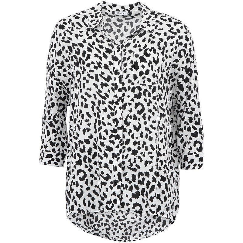 Bílá košile s leopardím vzorem ONLY Hallow