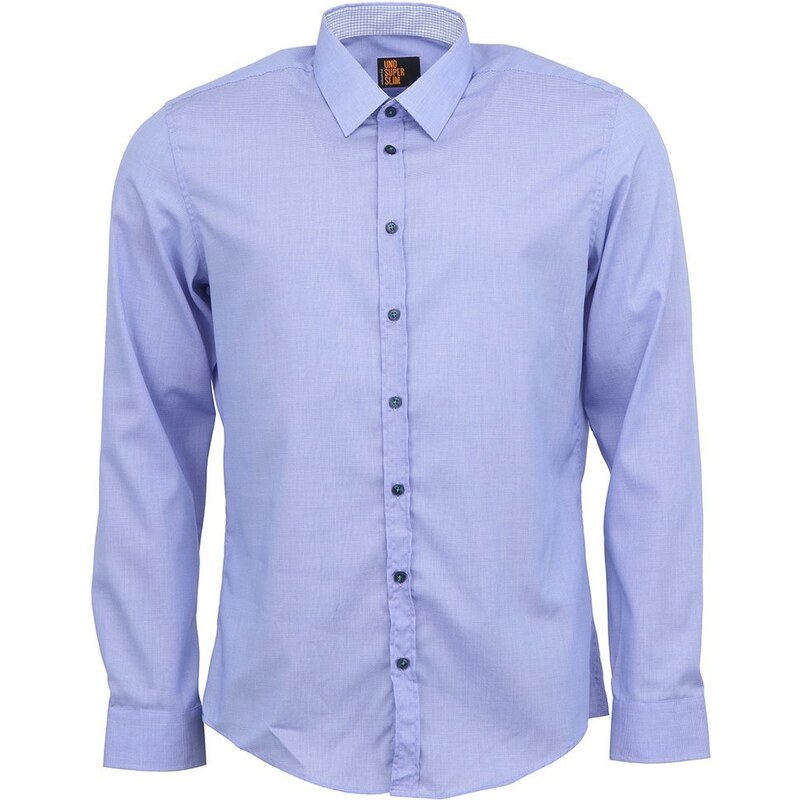 Modro-bílá vzorovaná košile Seidensticker Uno Super Slim Fit