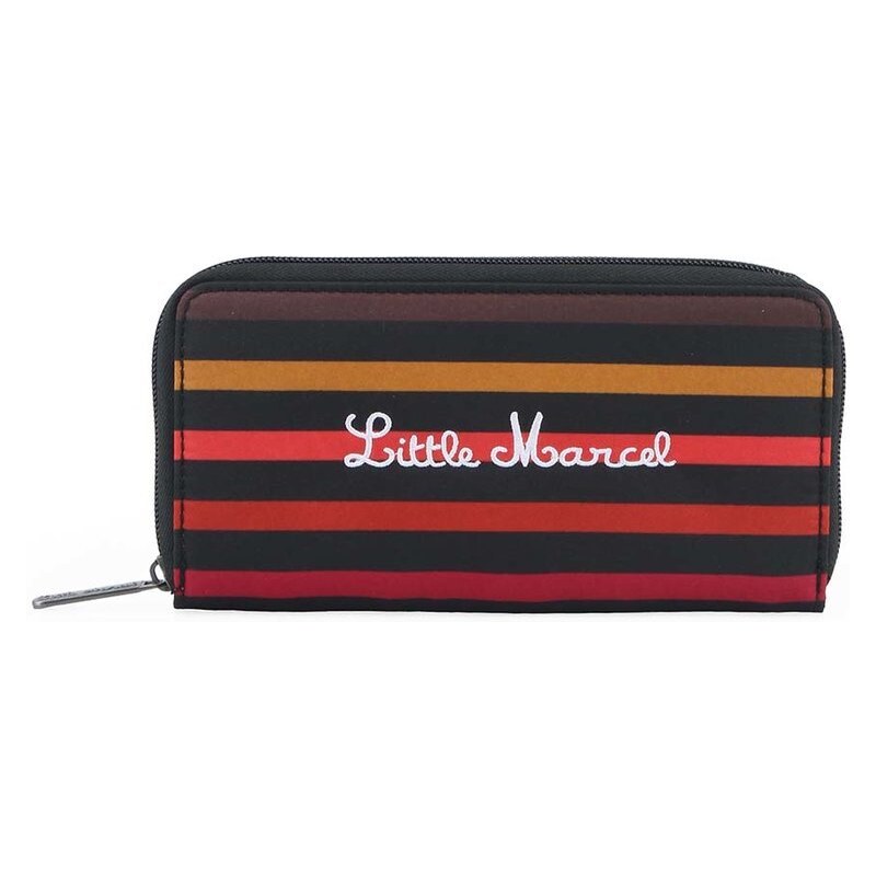 Velká černá peněženka s barevnými pruhy Little Marcel
