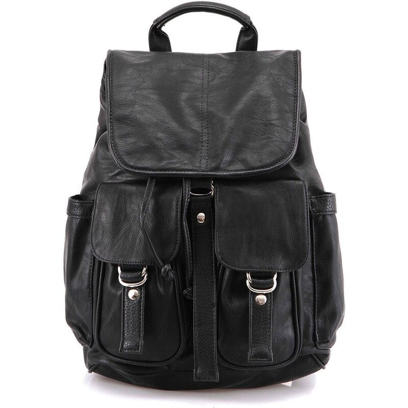 Černý koženkový batoh Refresh