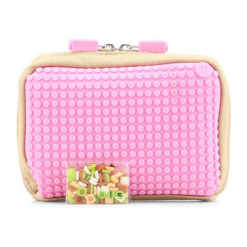 Béžovo-růžová kosmetická taška Pixelbags Canvas Handbag