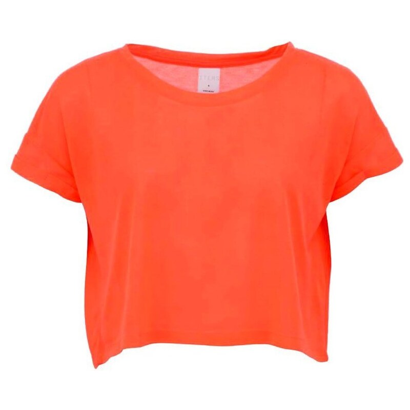 Neonově korálový krátký top Vero Moda Orange