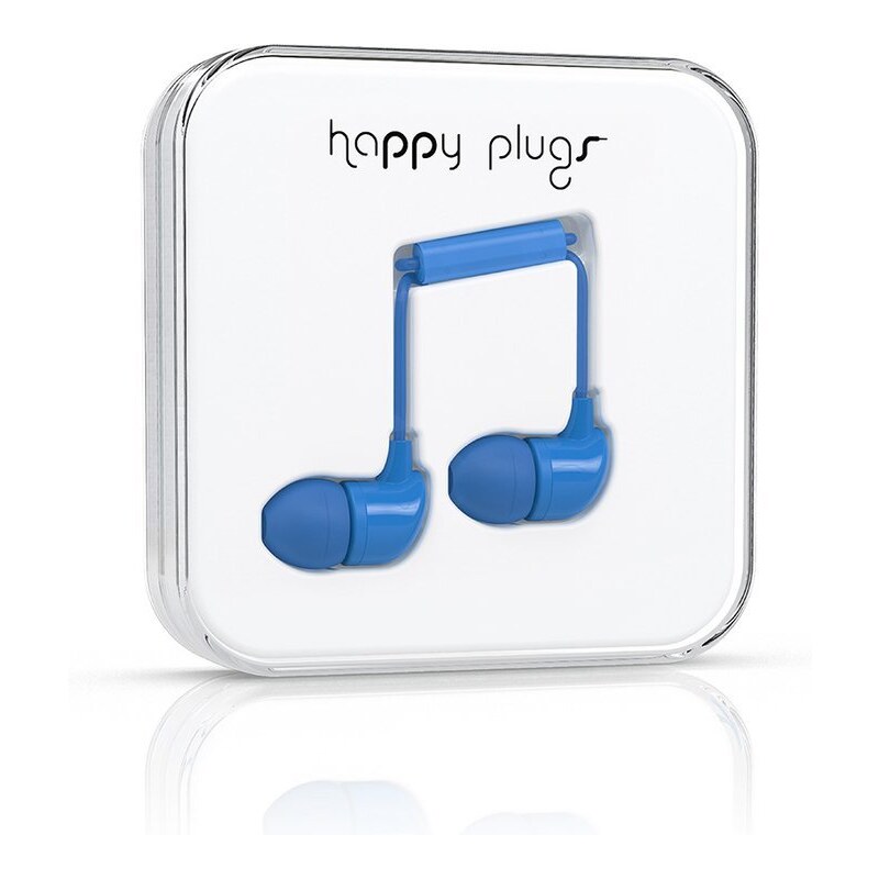 Modrá sluchátka do uší "špunty" Happy Plugs
