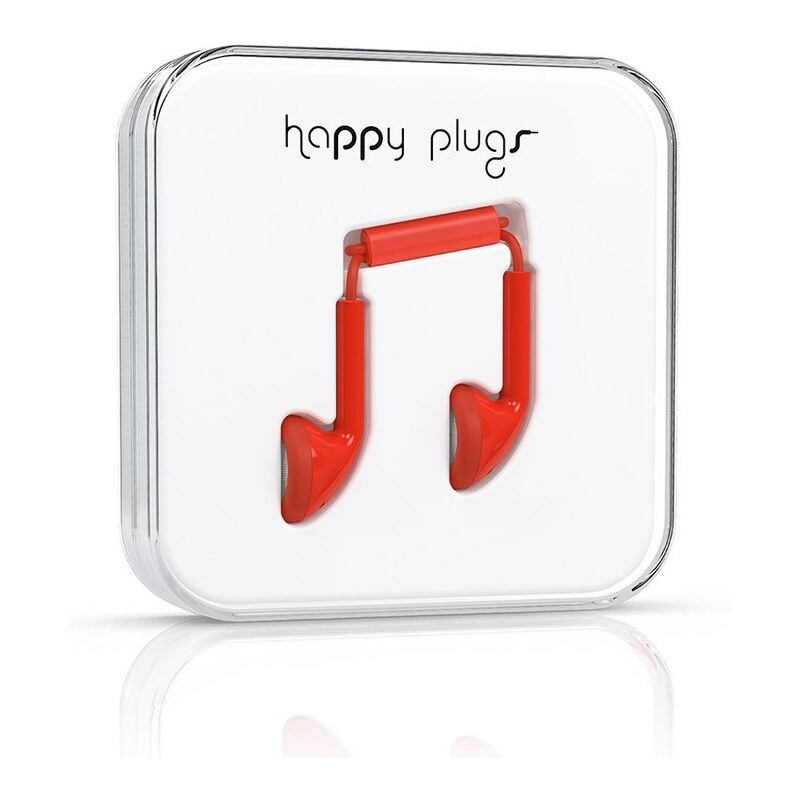 Červená sluchátka do uší "pecky" Happy Plugs